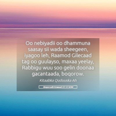 Picture 05 - Boqorradii Kowaad 22:12 SOM - Oo nebiyadii oo dhammuna saasay sii wada - Bible Verse Picture
