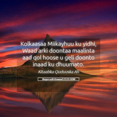 Picture 05 - Boqorradii Kowaad 22:25 SOM - Kolkaasaa Miikayhuu ku yidhi, Waad arki doontaa - Bible Verse Picture