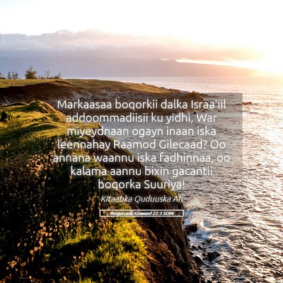 Picture 05 - Boqorradii Kowaad 22:3 SOM - Markaasaa boqorkii dalka Israa'iil addoommadiisii - Bible Verse Picture