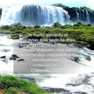 Picture 05 - Boqorradii Kowaad 22:36 SOM - Oo markii qorraxdu sii dhacaysay ayaa qaylo ka - Bible Verse Picture
