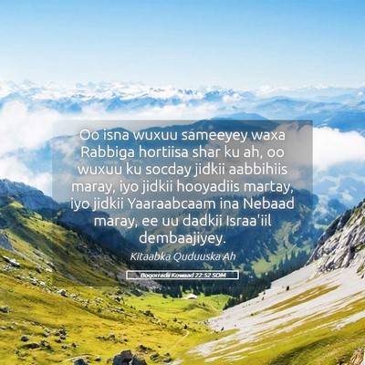 Picture 05 - Boqorradii Kowaad 22:52 SOM - Oo isna wuxuu sameeyey waxa Rabbiga hortiisa shar - Bible Verse Picture