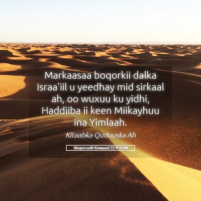Picture 05 - Boqorradii Kowaad 22:9 SOM - Markaasaa boqorkii dalka Israa'iil u yeedhay mid - Bible Verse Picture