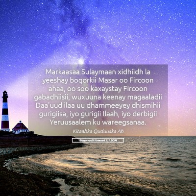 Picture 05 - Boqorradii Kowaad 3:1 SOM - Markaasaa Sulaymaan xidhiidh la yeeshay boqorkii - Bible Verse Picture