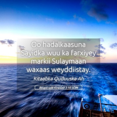 Picture 05 - Boqorradii Kowaad 3:10 SOM - Oo hadalkaasuna Sayidka wuu ka farxiyey markii - Bible Verse Picture