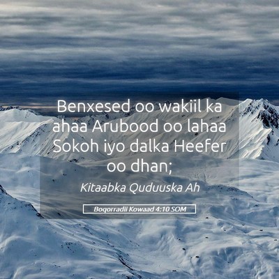 Picture 05 - Boqorradii Kowaad 4:10 SOM - Benxesed oo wakiil ka ahaa Arubood oo lahaa Sokoh - Bible Verse Picture