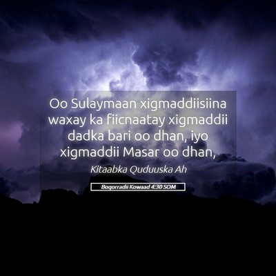Picture 05 - Boqorradii Kowaad 4:30 SOM - Oo Sulaymaan xigmaddiisiina waxay ka fiicnaatay - Bible Verse Picture