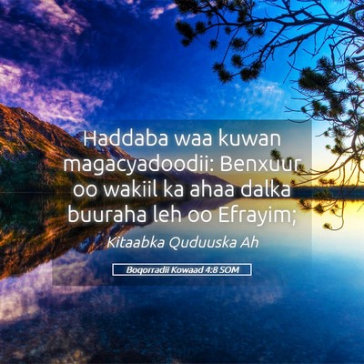 Picture 05 - Boqorradii Kowaad 4:8 SOM - Haddaba waa kuwan magacyadoodii: Benxuur oo - Bible Verse Picture