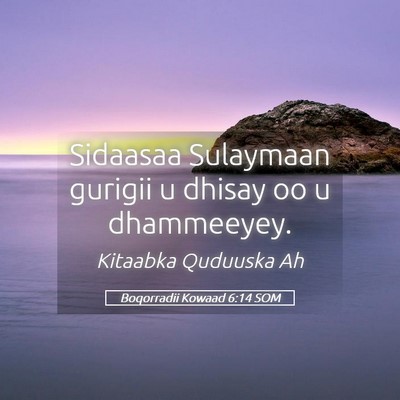 Picture 05 - Boqorradii Kowaad 6:14 SOM - Sidaasaa Sulaymaan gurigii u dhisay oo u - Bible Verse Picture