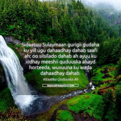 Picture 05 - Boqorradii Kowaad 6:21 SOM - Sidaasuu Sulaymaan gurigii gudaha ku yiil ugu - Bible Verse Picture