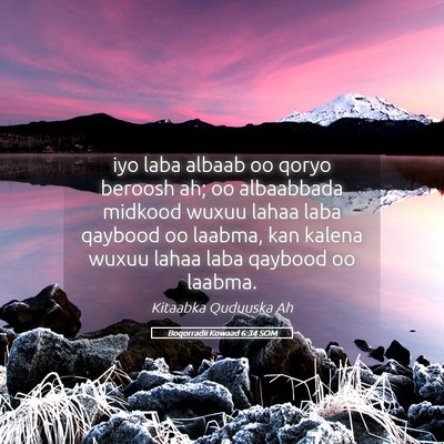 Picture 05 - Boqorradii Kowaad 6:34 SOM - iyo laba albaab oo qoryo beroosh ah; oo - Bible Verse Picture