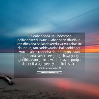 Picture 05 - Boqorradii Kowaad 6:6 SOM - Oo dabaqadda ugu hoosaysa ballaadhkeedu wuxuu - Bible Verse Picture