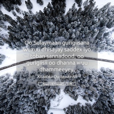 Picture 05 - Boqorradii Kowaad 7:1 SOM - Oo Sulaymaan gurigiisana wuxuu dhisayay saddex - Bible Verse Picture