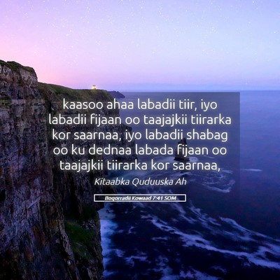 Picture 05 - Boqorradii Kowaad 7:41 SOM - kaasoo ahaa labadii tiir, iyo labadii fijaan oo - Bible Verse Picture