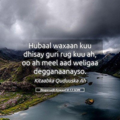 Picture 05 - Boqorradii Kowaad 8:13 SOM - Hubaal waxaan kuu dhisay guri rug kuu ah, oo ah - Bible Verse Picture