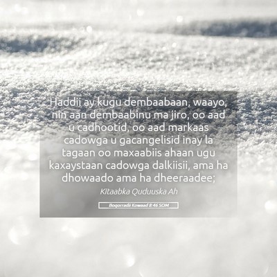 Picture 05 - Boqorradii Kowaad 8:46 SOM - Haddii ay kugu dembaabaan, waayo, nin aan - Bible Verse Picture
