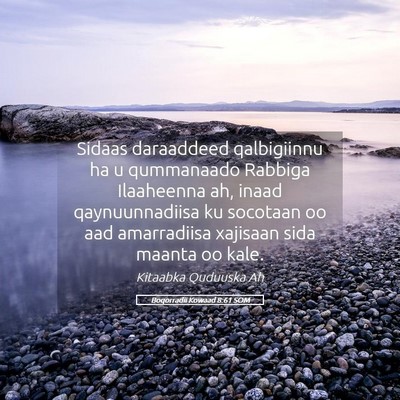 Picture 05 - Boqorradii Kowaad 8:61 SOM - Sidaas daraaddeed qalbigiinnu ha u qummanaado - Bible Verse Picture