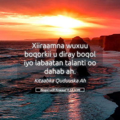 Picture 05 - Boqorradii Kowaad 9:14 SOM - Xiiraamna wuxuu boqorkii u diray boqol iyo - Bible Verse Picture