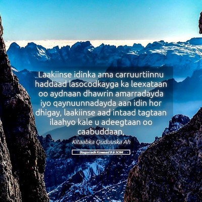 Picture 05 - Boqorradii Kowaad 9:6 SOM - Laakiinse idinka ama carruurtiinnu haddaad - Bible Verse Picture