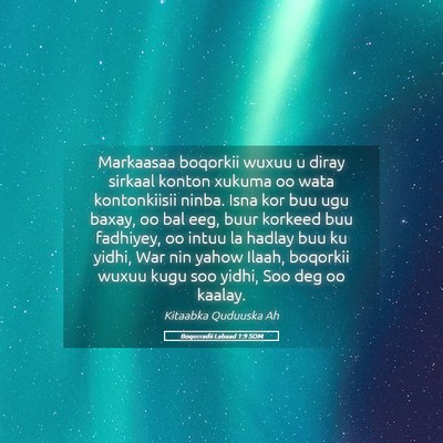 Picture 05 - Boqorradii Labaad 1:9 SOM - Markaasaa boqorkii wuxuu u diray sirkaal konton - Bible Verse Picture