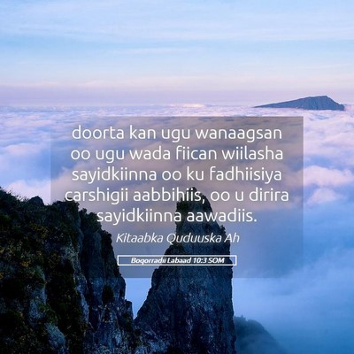 Picture 05 - Boqorradii Labaad 10:3 SOM - doorta kan ugu wanaagsan oo ugu wada fiican - Bible Verse Picture