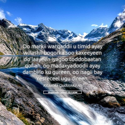 Picture 05 - Boqorradii Labaad 10:7 SOM - Oo markii warqaddii u timid ayay wiilashii - Bible Verse Picture