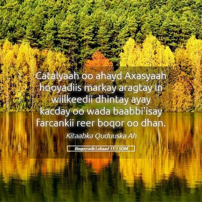 Picture 05 - Boqorradii Labaad 11:1 SOM - Catalyaah oo ahayd Axasyaah hooyadiis markay - Bible Verse Picture