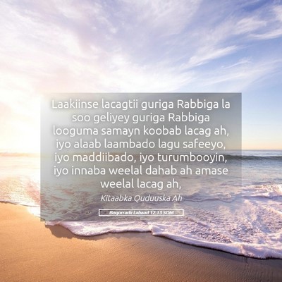 Picture 05 - Boqorradii Labaad 12:13 SOM - Laakiinse lacagtii guriga Rabbiga la soo geliyey - Bible Verse Picture