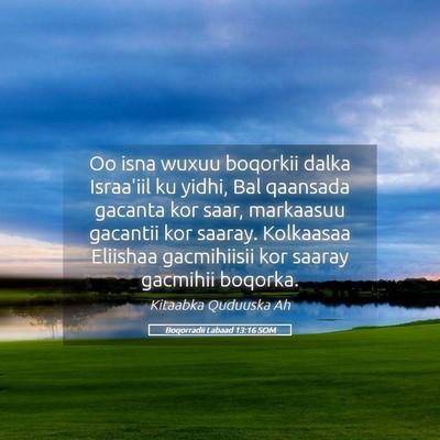 Picture 05 - Boqorradii Labaad 13:16 SOM - Oo isna wuxuu boqorkii dalka Israa'iil ku yidhi, - Bible Verse Picture
