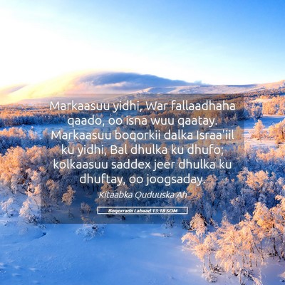 Picture 05 - Boqorradii Labaad 13:18 SOM - Markaasuu yidhi, War fallaadhaha qaado, oo isna - Bible Verse Picture