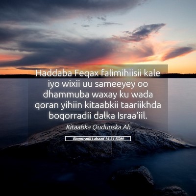 Picture 05 - Boqorradii Labaad 15:31 SOM - Haddaba Feqax falimihiisii kale iyo wixii uu - Bible Verse Picture