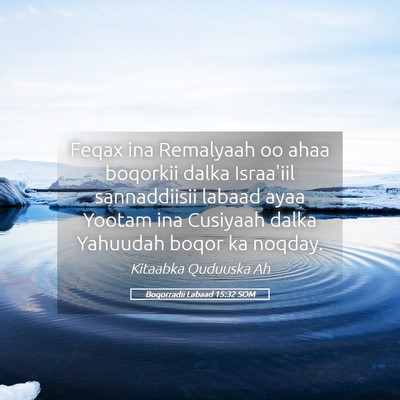 Picture 05 - Boqorradii Labaad 15:32 SOM - Feqax ina Remalyaah oo ahaa boqorkii dalka - Bible Verse Picture