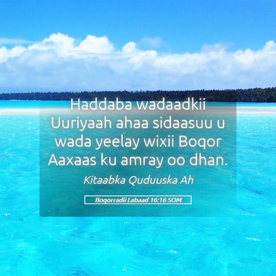 Picture 05 - Boqorradii Labaad 16:16 SOM - Haddaba wadaadkii Uuriyaah ahaa sidaasuu u wada - Bible Verse Picture
