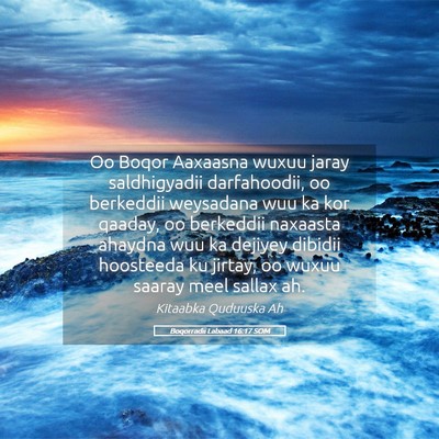 Picture 05 - Boqorradii Labaad 16:17 SOM - Oo Boqor Aaxaasna wuxuu jaray saldhigyadii - Bible Verse Picture