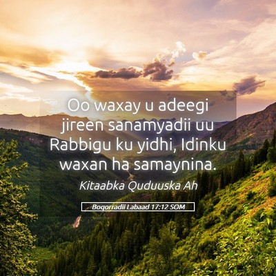 Picture 05 - Boqorradii Labaad 17:12 SOM - Oo waxay u adeegi jireen sanamyadii uu Rabbigu ku - Bible Verse Picture