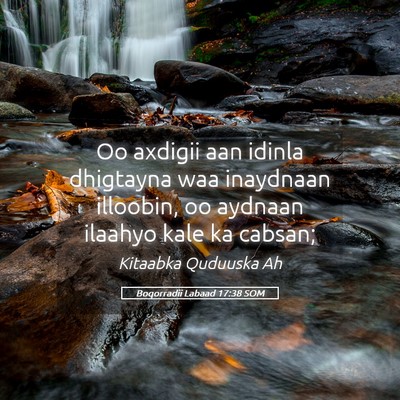Picture 05 - Boqorradii Labaad 17:38 SOM - Oo axdigii aan idinla dhigtayna waa inaydnaan - Bible Verse Picture
