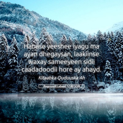 Picture 05 - Boqorradii Labaad 17:40 SOM - Habase yeeshee iyagu ma ayan dhegaysan, laakiinse - Bible Verse Picture