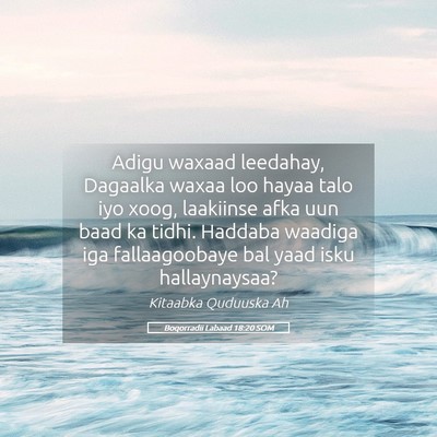 Picture 05 - Boqorradii Labaad 18:20 SOM - Adigu waxaad leedahay, Dagaalka waxaa loo hayaa - Bible Verse Picture
