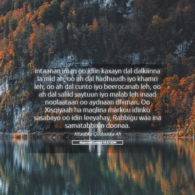 Picture 05 - Boqorradii Labaad 18:32 SOM - intaanan iman oo idiin kaxayn dal dalkiinna la - Bible Verse Picture