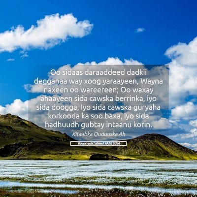 Picture 05 - Boqorradii Labaad 19:26 SOM - Oo sidaas daraaddeed dadkii degganaa way xoog - Bible Verse Picture