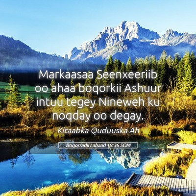 Picture 05 - Boqorradii Labaad 19:36 SOM - Markaasaa Seenxeeriib oo ahaa boqorkii Ashuur - Bible Verse Picture