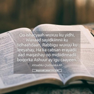 Picture 05 - Boqorradii Labaad 19:6 SOM - Oo Ishacyaah wuxuu ku yidhi, Waxaad sayidkiinnii - Bible Verse Picture
