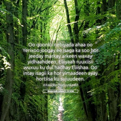 Picture 05 - Boqorradii Labaad 2:15 SOM - Oo qoonkii nebiyada ahaa oo Yerixoo joogay ee - Bible Verse Picture