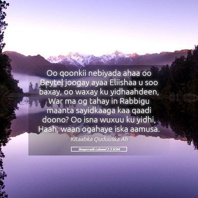 Picture 05 - Boqorradii Labaad 2:3 SOM - Oo qoonkii nebiyada ahaa oo Beytel joogay ayaa - Bible Verse Picture