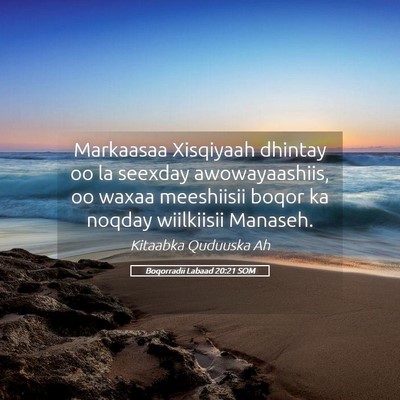 Picture 05 - Boqorradii Labaad 20:21 SOM - Markaasaa Xisqiyaah dhintay oo la seexday - Bible Verse Picture