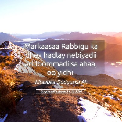 Picture 05 - Boqorradii Labaad 21:10 SOM - Markaasaa Rabbigu ka dhex hadlay nebiyadii - Bible Verse Picture