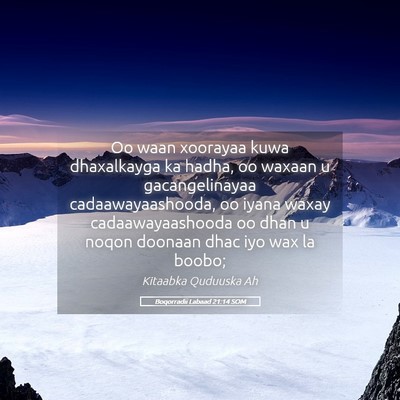 Picture 05 - Boqorradii Labaad 21:14 SOM - Oo waan xoorayaa kuwa dhaxalkayga ka hadha, oo - Bible Verse Picture