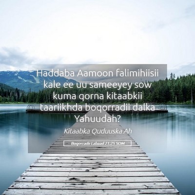 Picture 05 - Boqorradii Labaad 21:25 SOM - Haddaba Aamoon falimihiisii kale ee uu sameeyey - Bible Verse Picture