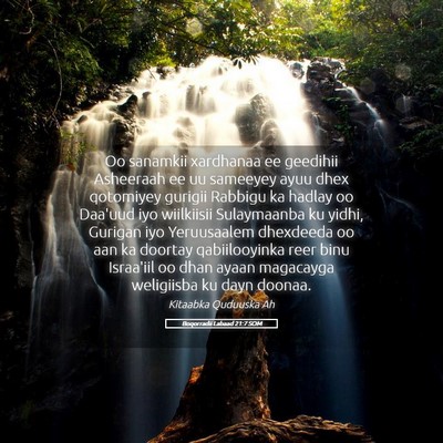 Picture 05 - Boqorradii Labaad 21:7 SOM - Oo sanamkii xardhanaa ee geedihii Asheeraah ee uu - Bible Verse Picture