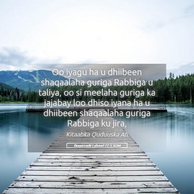 Picture 05 - Boqorradii Labaad 22:5 SOM - Oo iyagu ha u dhiibeen shaqaalaha guriga Rabbiga - Bible Verse Picture