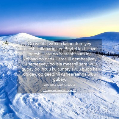 Picture 05 - Boqorradii Labaad 23:15 SOM - Oo weliba wuxuu kaloo dumiyey meeshii allabariga - Bible Verse Picture